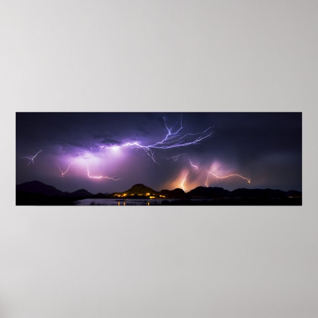 Póster Panorama relámpago de 36"x11,75" (Frente)