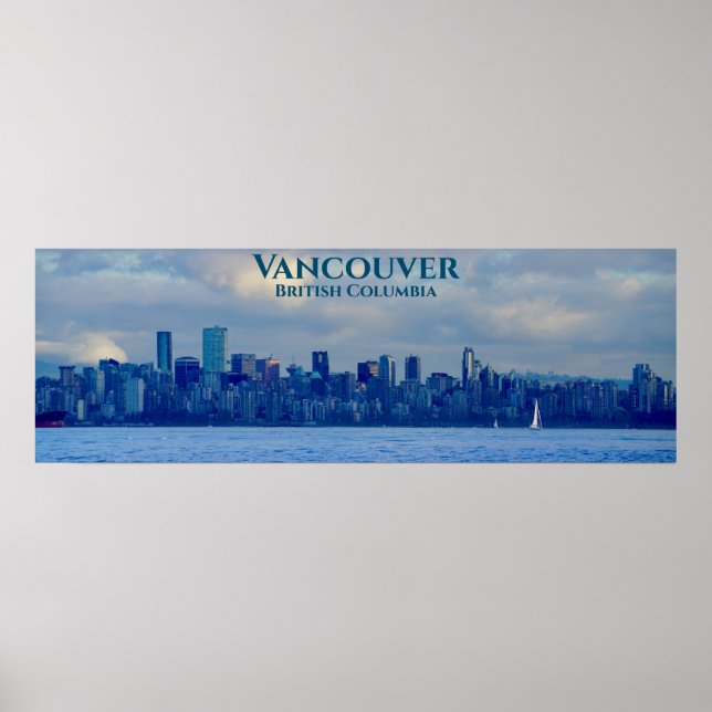 Póster Panorama Skyline Vancouver British Columbia Photo (Frente)