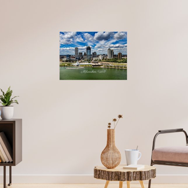 Póster Panorama urbano de Milwaukee, Wisconsin, (Salón 3)