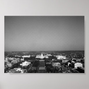 Póster Panorama vintage del Capitolio de Washington EE. U