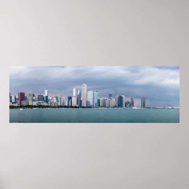 Póster Panoramic Chicago Skyline Pictures (Frente)