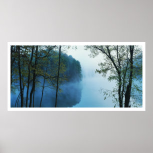 Póster Panoramic Forest & River Landscape
