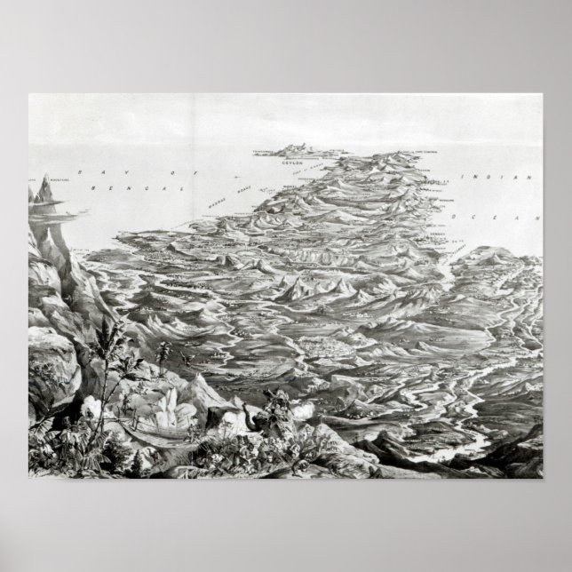 Póster Panoramic view of India (Frente)