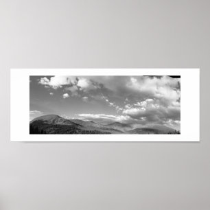 Póster Panorámica de fotos en blanco y negro de Colorado 