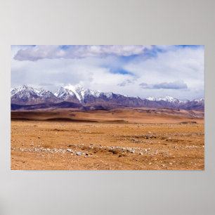 Póster Panorámica del paisaje tibetano