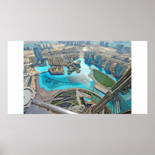 Póster Panorámica del Parque Khalifa sobre el Burj Khalif