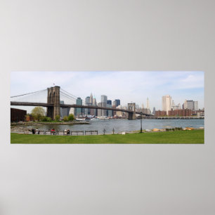 Póster Panorámica del puente de Brooklyn