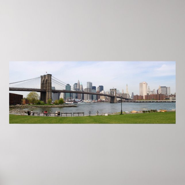 Póster Panorámica del puente de Brooklyn (Frente)