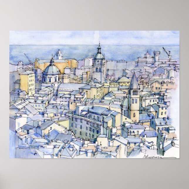 Póster Panoramica di Genova (Frente)