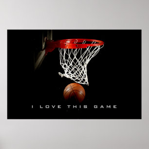 Póster panorámico de baloncesto Me encanta este ju