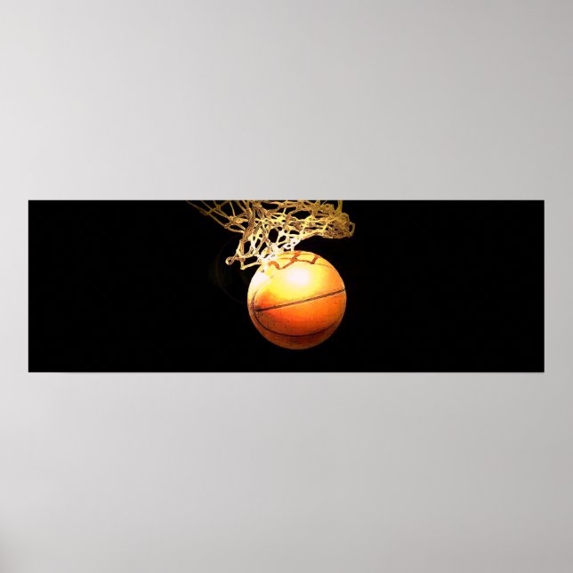 Poster Panorámico de Impresión de Baloncesto (Frente)
