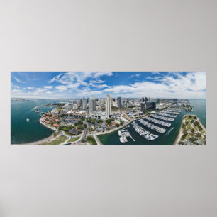 Póster Panorámico del Centro de San Diego