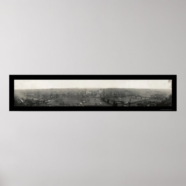 Póster Panorámico Pittsburgh Photo 1908 (Frente)
