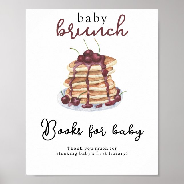 Póster Panqueques ducha de bebé Libros para bebé (Frente)