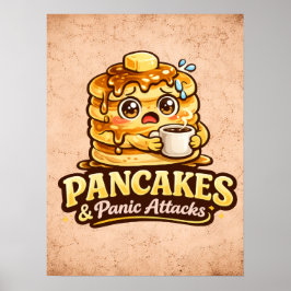 Póster Panqueques y Ataques de Pánico - Amantes de la Com