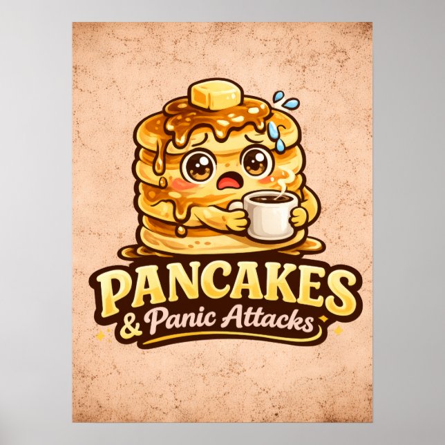 Póster Panqueques y Ataques de Pánico - Amantes de la Com (Frente)