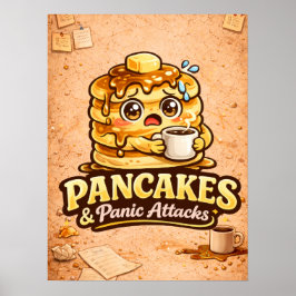 Póster Panqueques y Ataques de Pánico - Amantes de la Com