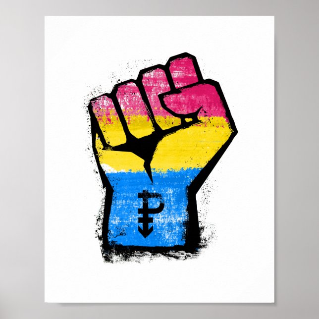 Póster Pansexual Protest Fist (Frente)