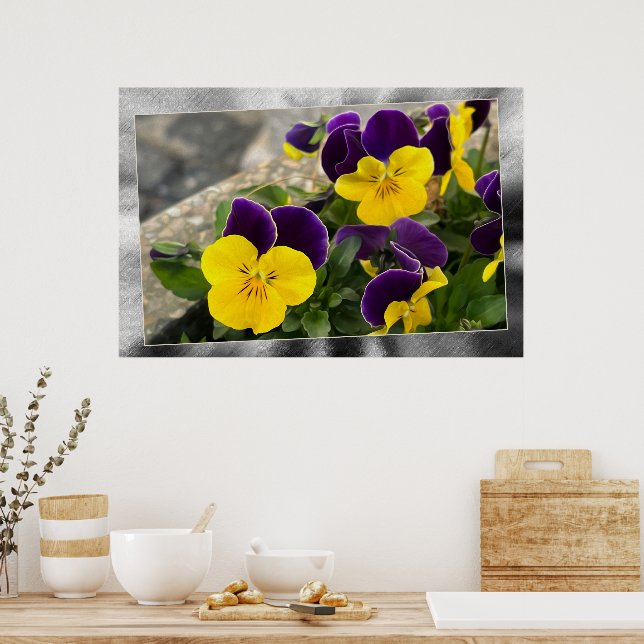 Póster Pansias violetas amarillas (Cocina)