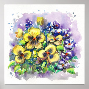 Póster Pansies de primavera