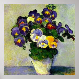 Póster Pansies en jarrón