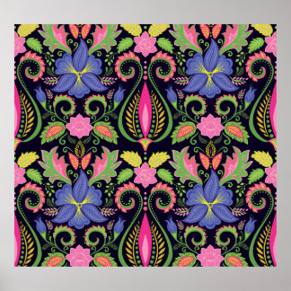 Póster Pansy clásico: fondo de pantalla floral vintage