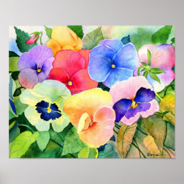 Póster Pansy Garden Print