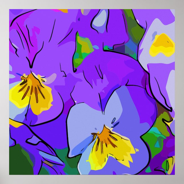 Póster Pansy violet and yellow (Frente)
