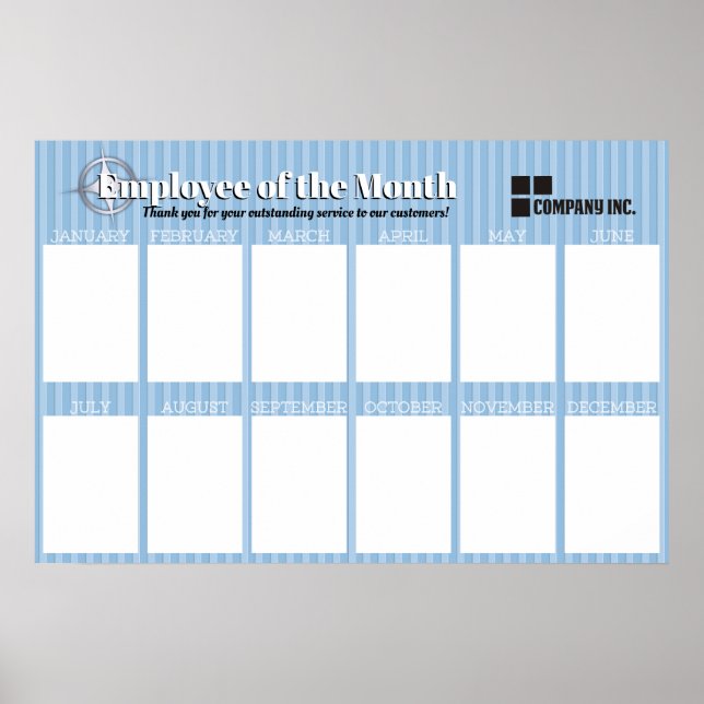 Póster pantalla de empleado del mes para fotos 4x6 (Frente)