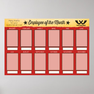 Póster pantalla de empleado del mes para fotos 4x6