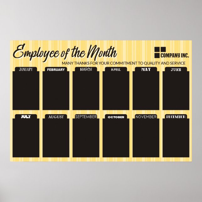 Póster pantalla de empleado del mes para fotos 4x6 (Frente)