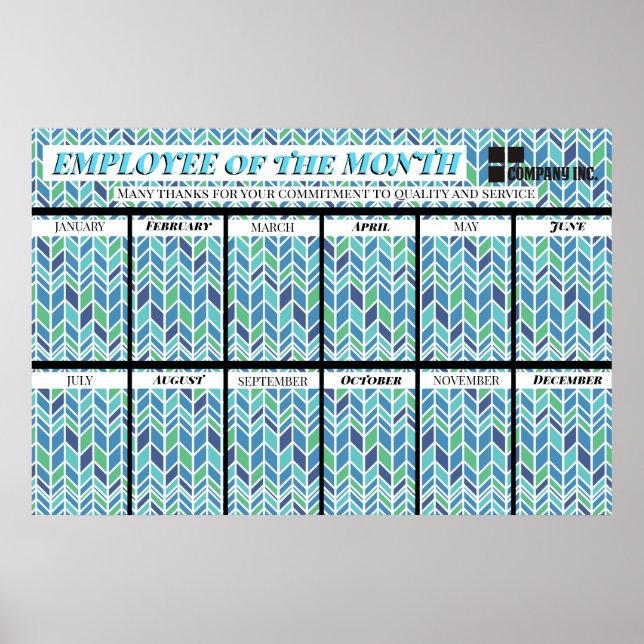 Póster pantalla de empleado del mes para fotos 4x6 (Frente)