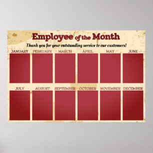 Póster pantalla de empleado del mes para fotos 4x6