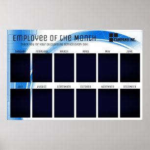 Póster pantalla de empleado técnico del mes para fotos 4x