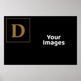 Póster Pantalla de foto inicial de la familia de oro negr