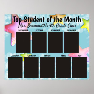 Póster Pantalla de fotos de la clase de un estudiante del