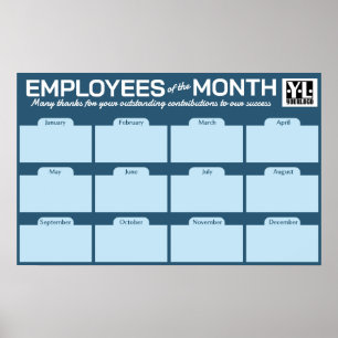 Póster Pantalla de fotos de varios empleados del mes