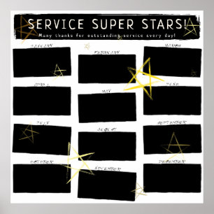 Póster Pantalla de fotos de varios empleados del mes