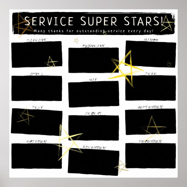 Póster Pantalla de fotos de varios empleados del mes (Frente)