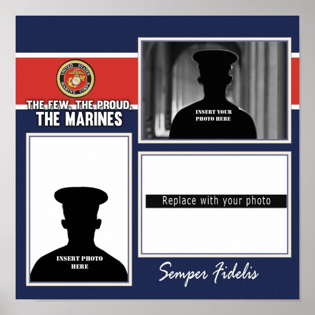 Póster Pantalla de fotos del Cuerpo de Marines (Frente)