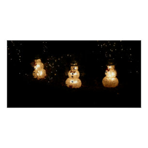 Póster Pantalla de luz de vacaciones de Snowman