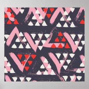 Póster Pantalla de patrón artístico dibujado a mano