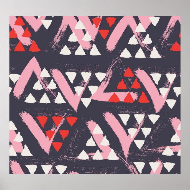 Póster Pantalla de patrón artístico dibujado a mano (Frente)