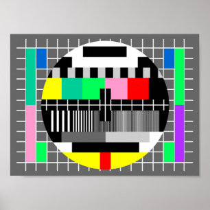 Póster Pantalla de prueba de tv de color retro