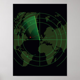 Póster Pantalla de radar retro