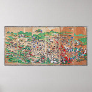Póster Pantalla del periodo Edo de la batalla de Sekigaha