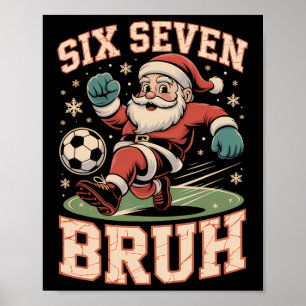 Póster Pantalón de Navidad Fútbol Santa Divertido 67 Meme