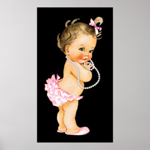 Póster Pantalones de Volantes Rosados para Bebé Niña Cump