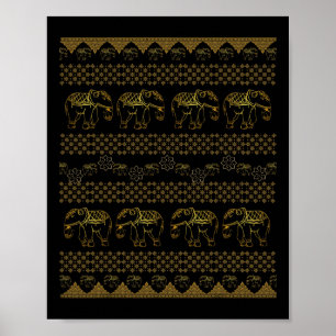 Póster Pantalones Thai Chang Elefante Hippie Boho Yoga Pa