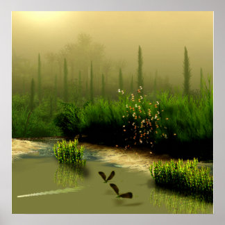 Póster pantano de niebla